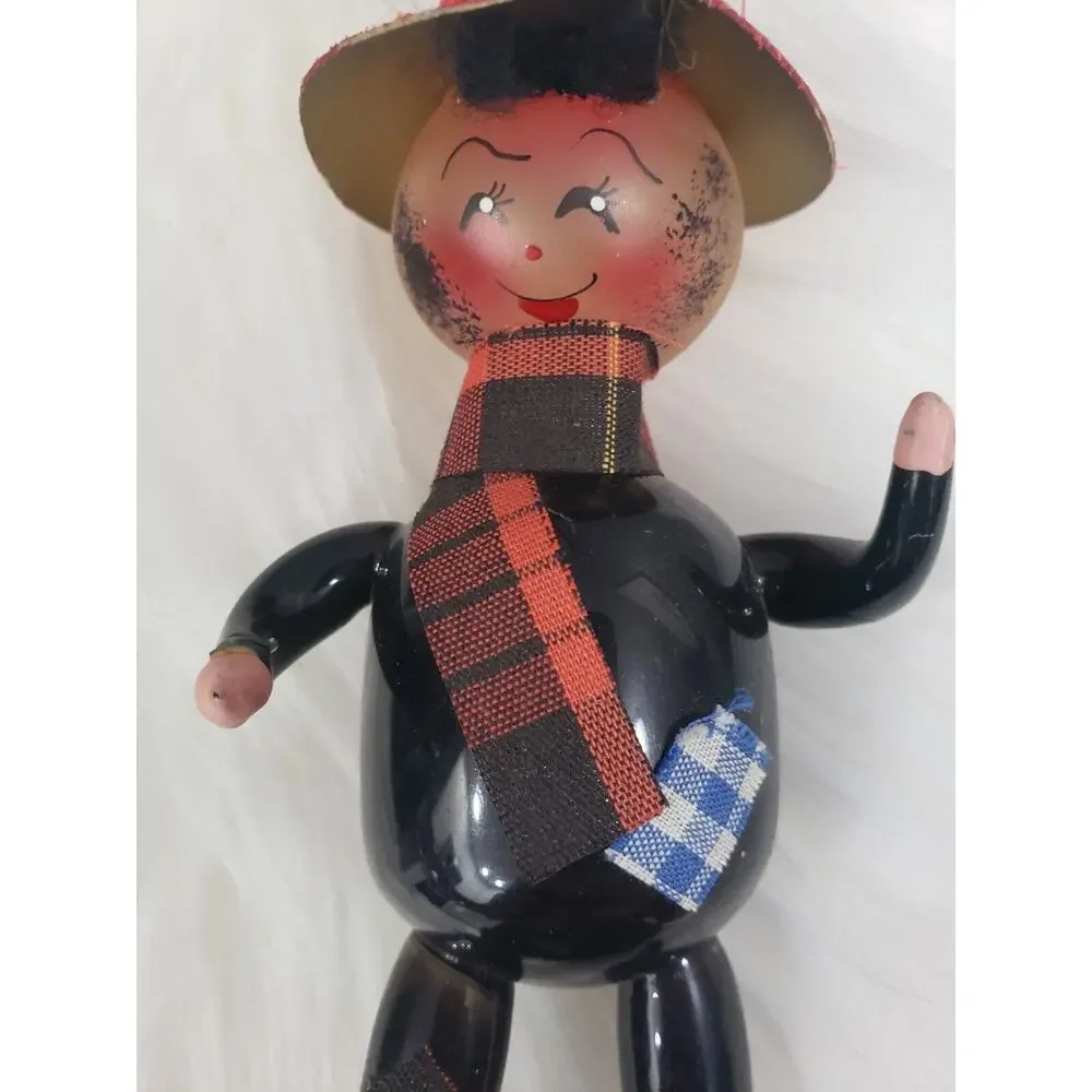 VTG Soffieria De Di Carlini‎ Blown Glass Christmas Ornament Scarecrow Patchwork